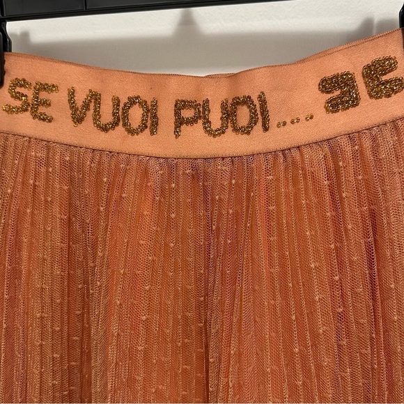 Elisabetta Franchi La Mia Bambina Rosa Se Vuoi Puoi Dobby Mesh Skirt Women’s XS - Picture 3 of 12